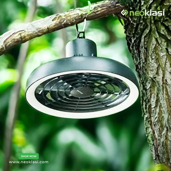 JISULIFE FA17 Rechargeable Fan with LED Light and Long Tripod Stand, Portable Ceiling Fan - Image 5