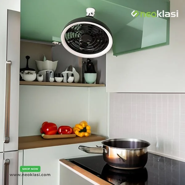 JISULIFE FA17 Rechargeable Fan with LED Light and Long Tripod Stand, Portable Ceiling Fan - Image 4