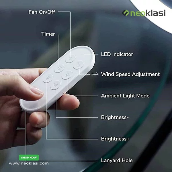 JISULIFE FA17 Rechargeable Fan with LED Light and Long Tripod Stand, Portable Ceiling Fan - Image 7