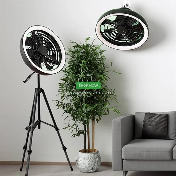JISULIFE FA17 Rechargeable Fan with LED Light in Bangladeshat Neoklasi.com_