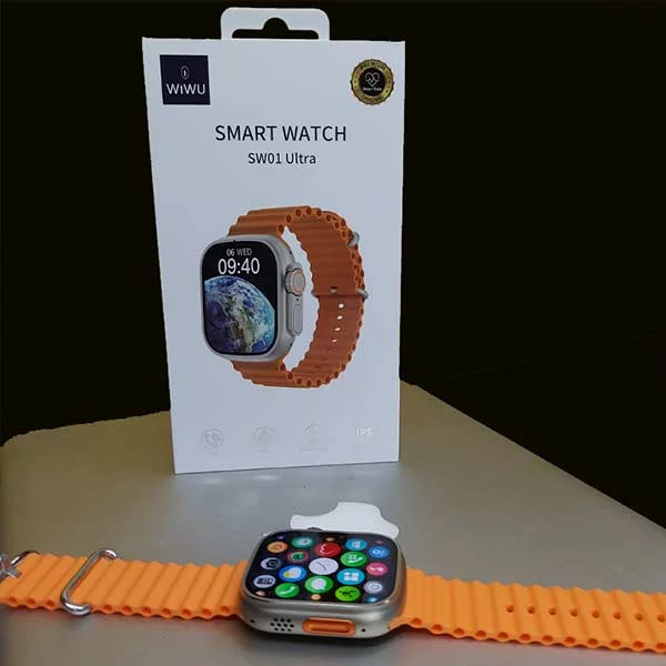 WiWu SW01 Ultra Bluetooth Calling Smart Watch - Orange - Image 3
