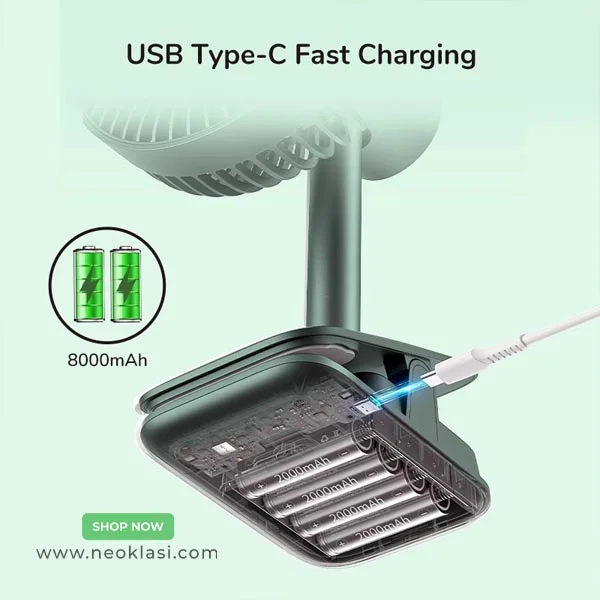 JISULIFE FA13R Rechargeable Clip Fan, Auto-Oscillating (8000mAh) in Bangladesh - Image 5