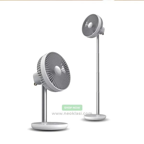 JISULIFE FA13P Rechargeable Extendable Desk Fan 8000mAh - Green/White Color - Image 6
