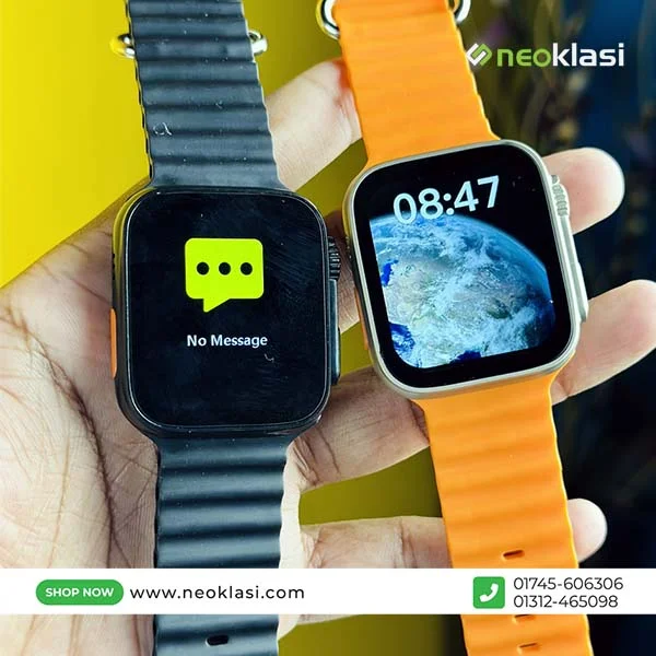 KD99 Ultra Smart Watch With Bluetooth Calling - Black/Orange Color - Image 3