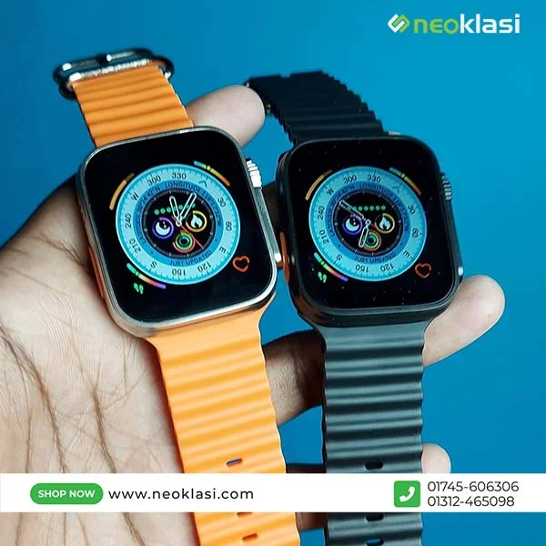 KD99 Ultra Smart Watch With Bluetooth Calling - Black/Orange Color - Image 5