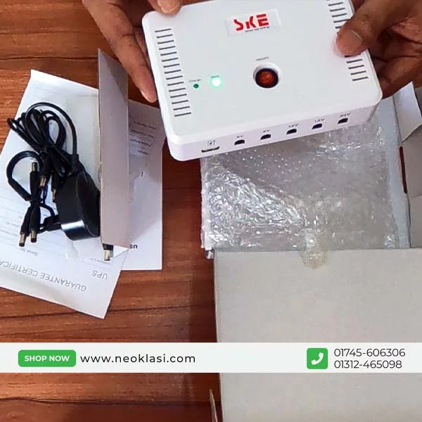 SKE SK616 Mini UPS For Wifi Router + ONU + IP Cam/CC Cam (13,200mAh With 5v/9v/12v/15v/24v Output) - Image 3