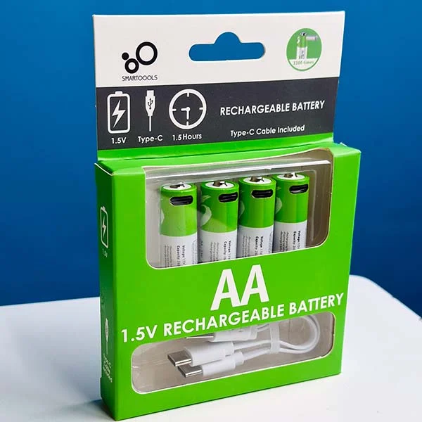 SmarToools TYPE C RB40 AAA and AA Rechargeable Pencil Batteries (4Pcs Set)